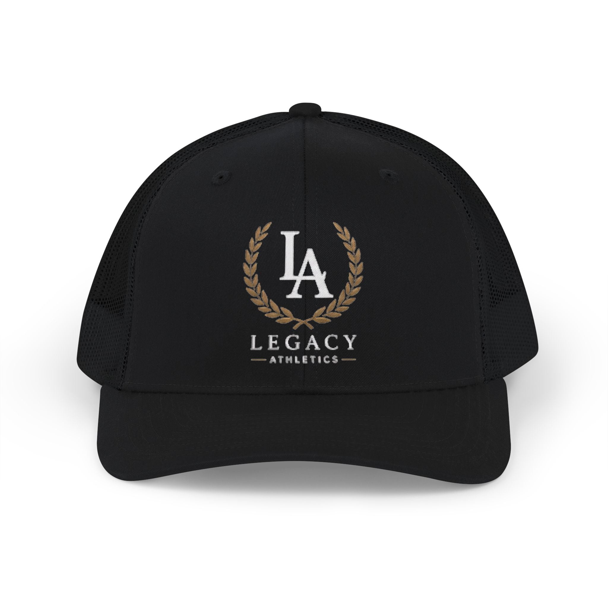 Legacy Athletics Snapback Trucker Cap — LA Laurel Logo Mesh Baseball Hat